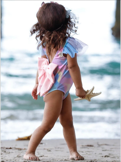 Little Girls Swimwear | Toddler Metallic Rainbow One Piece Swimsuit