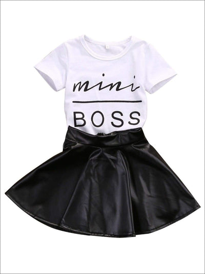 Cute Toddler Outfit | Mini Boss Tee & Skirt Set - Mia Belle Girls