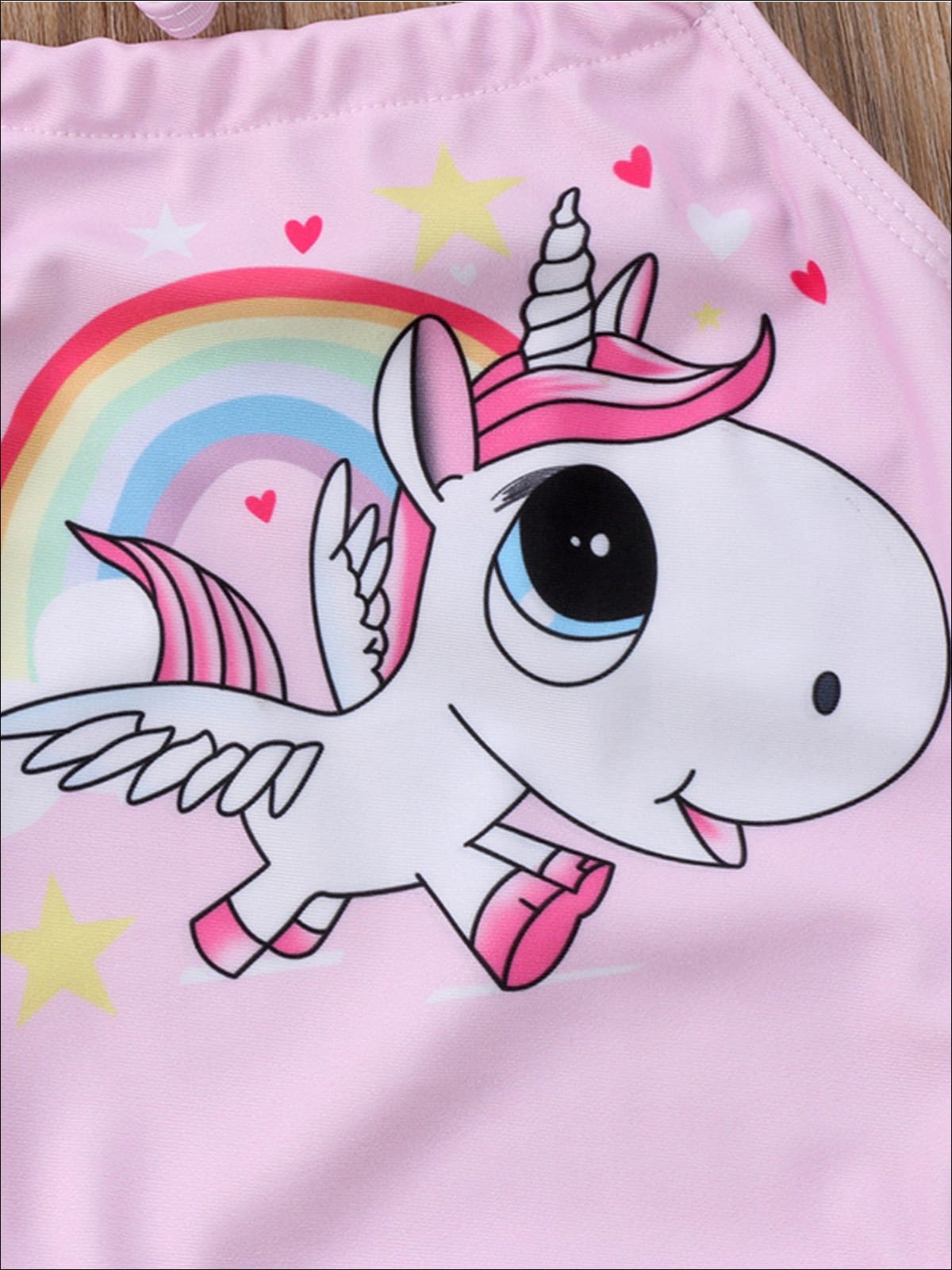 Toddler Swimwear | Little Girls Pink Halter Unicorn One Piece Swimsuit