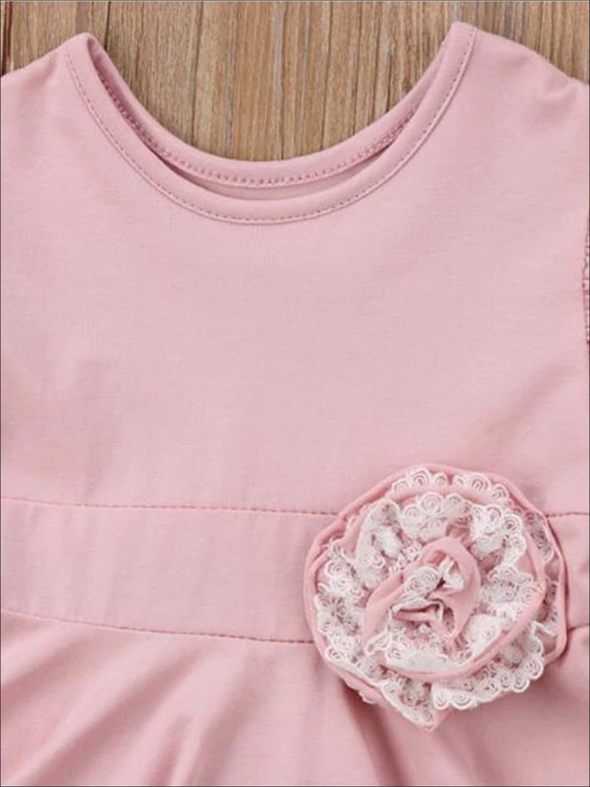 Toddler Spring Dresses | Girls Pink Lace Flare Sleeve A-Line Dress