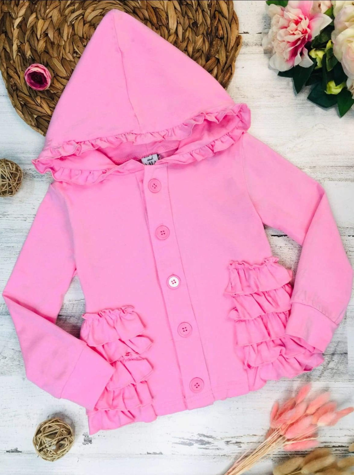 Pink Passion Hoodie Cardigans - Mia Belle Girls