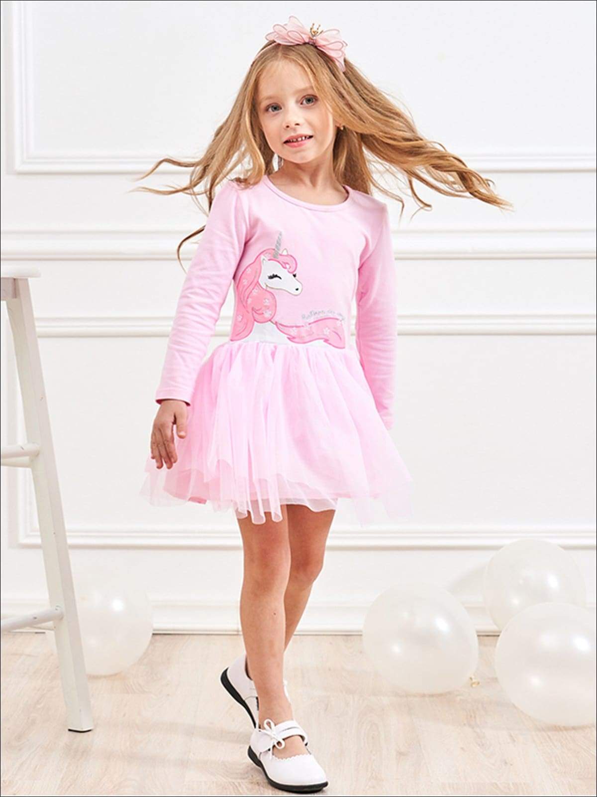 Girls Pink Dress | Unicorn Princess Tutu Dress | Mia Belle Girls