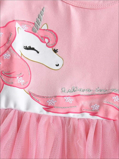 Girls Pink Dress | Unicorn Princess Tutu Dress | Mia Belle Girls