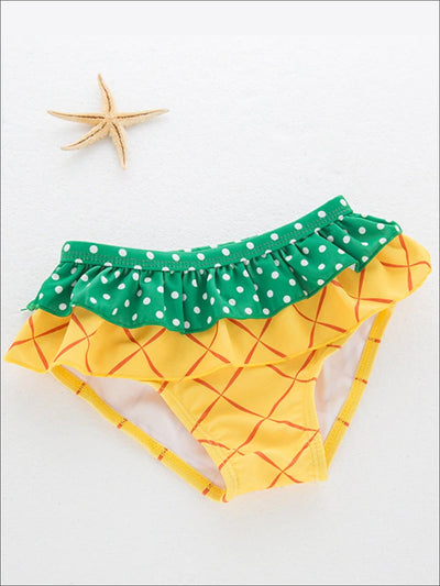 Toddler Swimsuits | Polka Dot Pineapple Two Piece Swimsuit & Hat Set