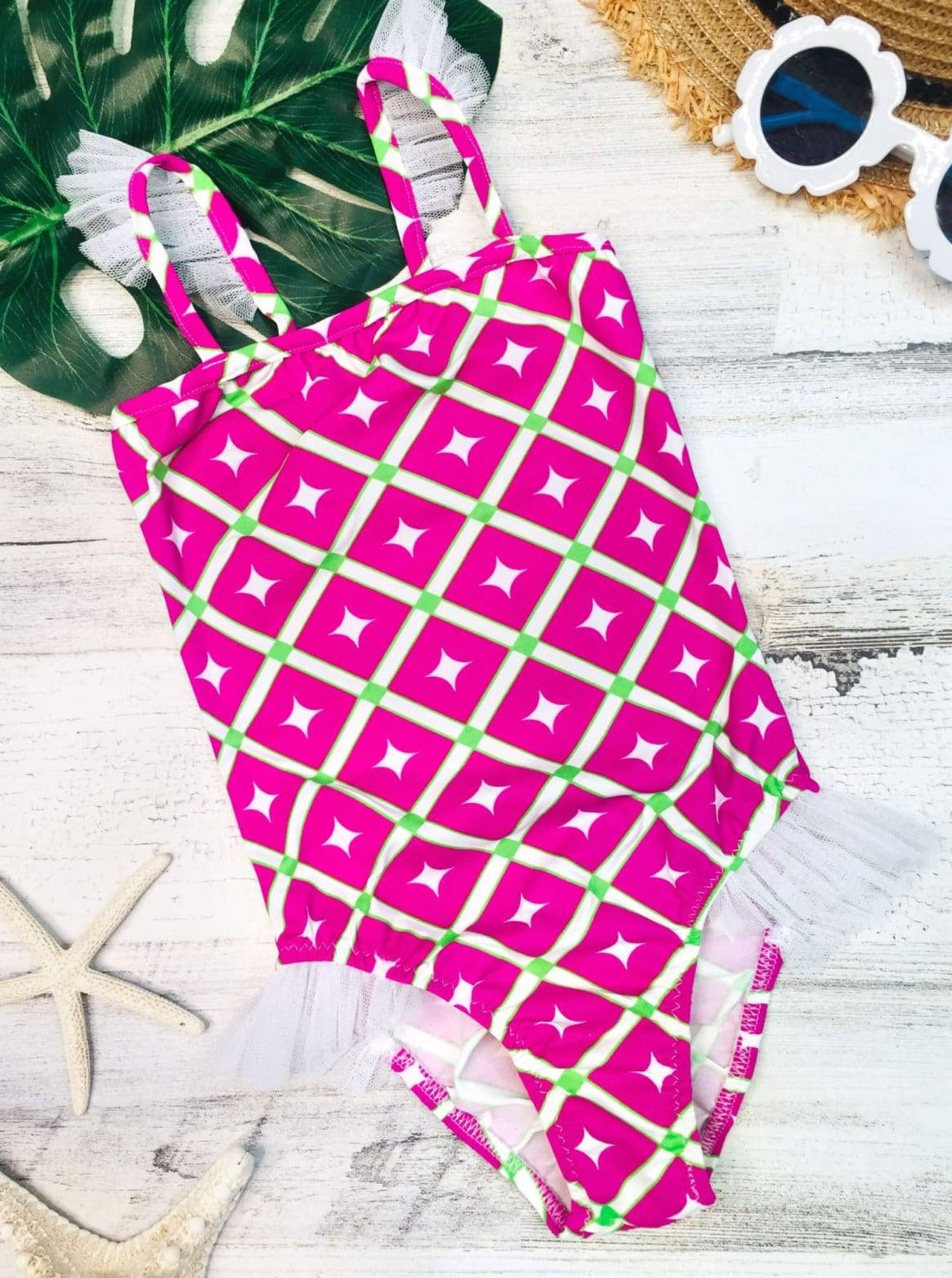 Kids Resort Wear | Girls Flutter Sleeve Side Ruffle One Piece Swimsuit