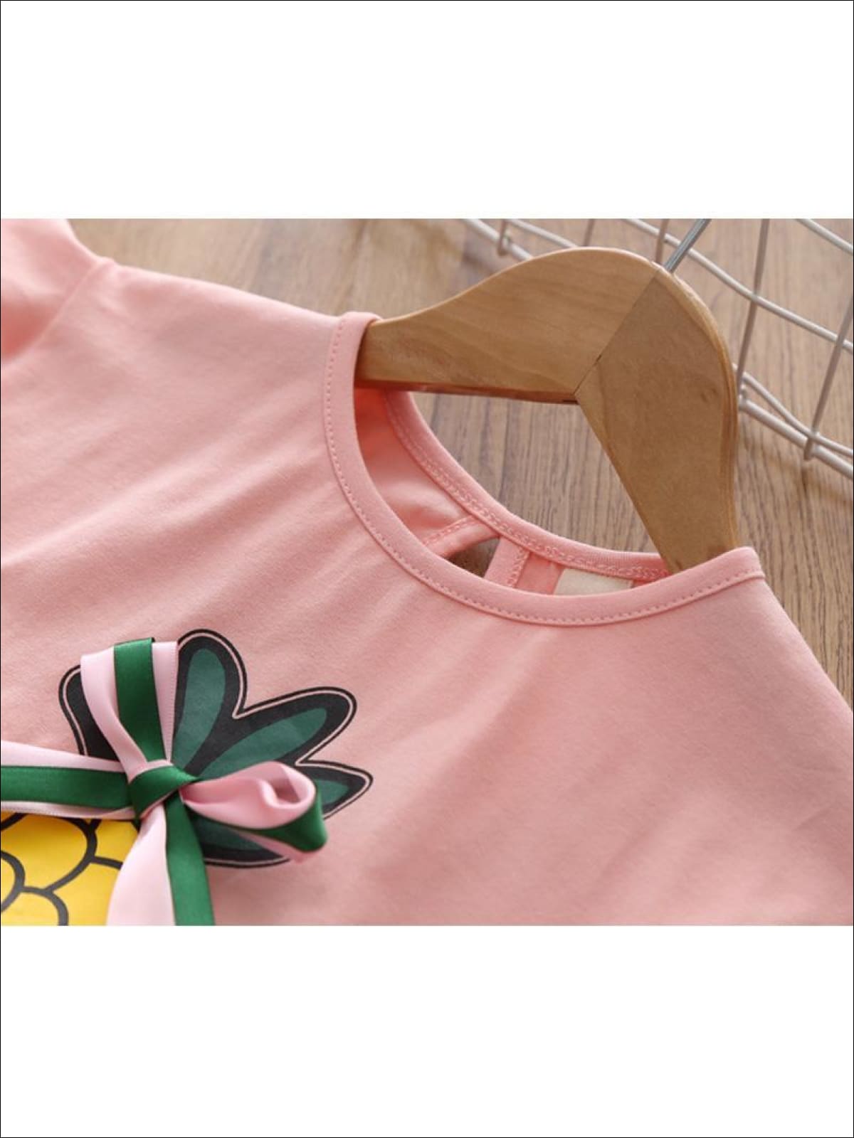 Resort Ready Kids Clothes | Girls Pineapple Top & Gingham Skort Set