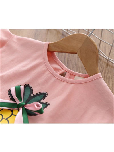 Resort Ready Kids Clothes | Girls Pineapple Top & Gingham Skort Set