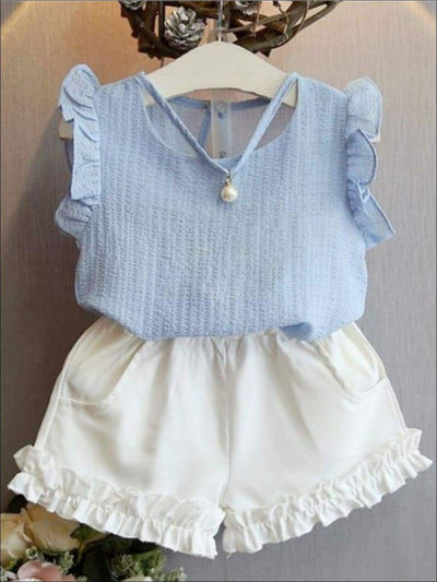 Girls Spring Outfits | Toddler Hanging Pearl Top & Bloomer Shorts Set