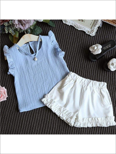 Girls Spring Outfits | Toddler Hanging Pearl Top & Bloomer Shorts Set