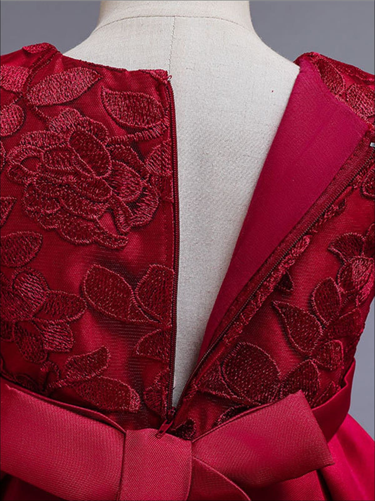 Girls Formal Dresses | Floral Lace Embroidered Hi-Lo Holiday Dress