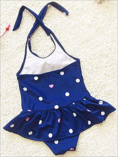 Toddler Swimsuits | Girls Skirted One Piece Swimsuit & Bow Headband
