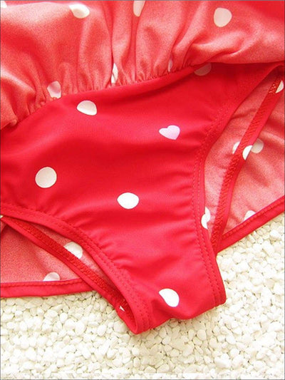 Toddler Swimsuits | Girls Skirted One Piece Swimsuit & Bow Headband