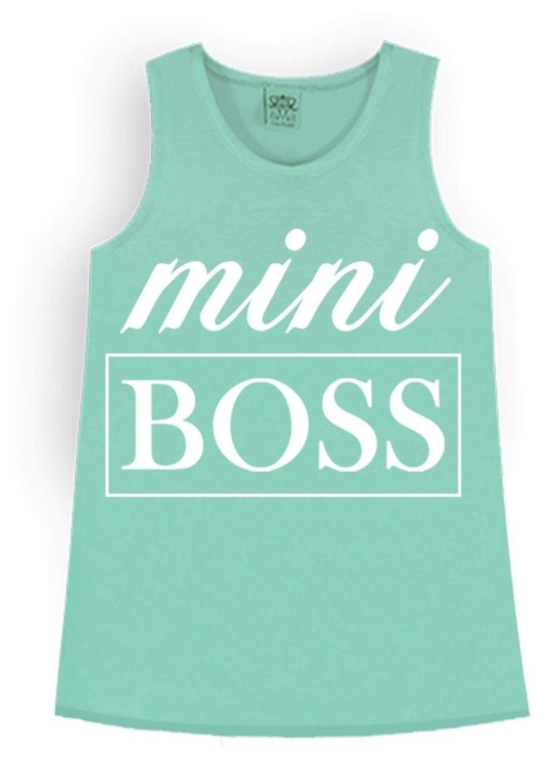 Cute Spring Toddler Tops | Little Girls Mint Mini Boss Tank Top