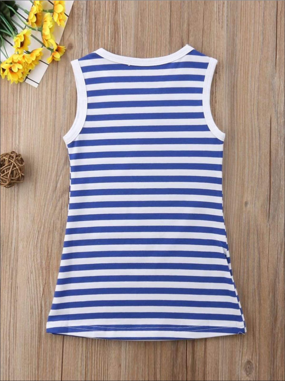 Girls Sleeveless Twinning Striped Rainbow Dress - Girls Casual Spring Dress