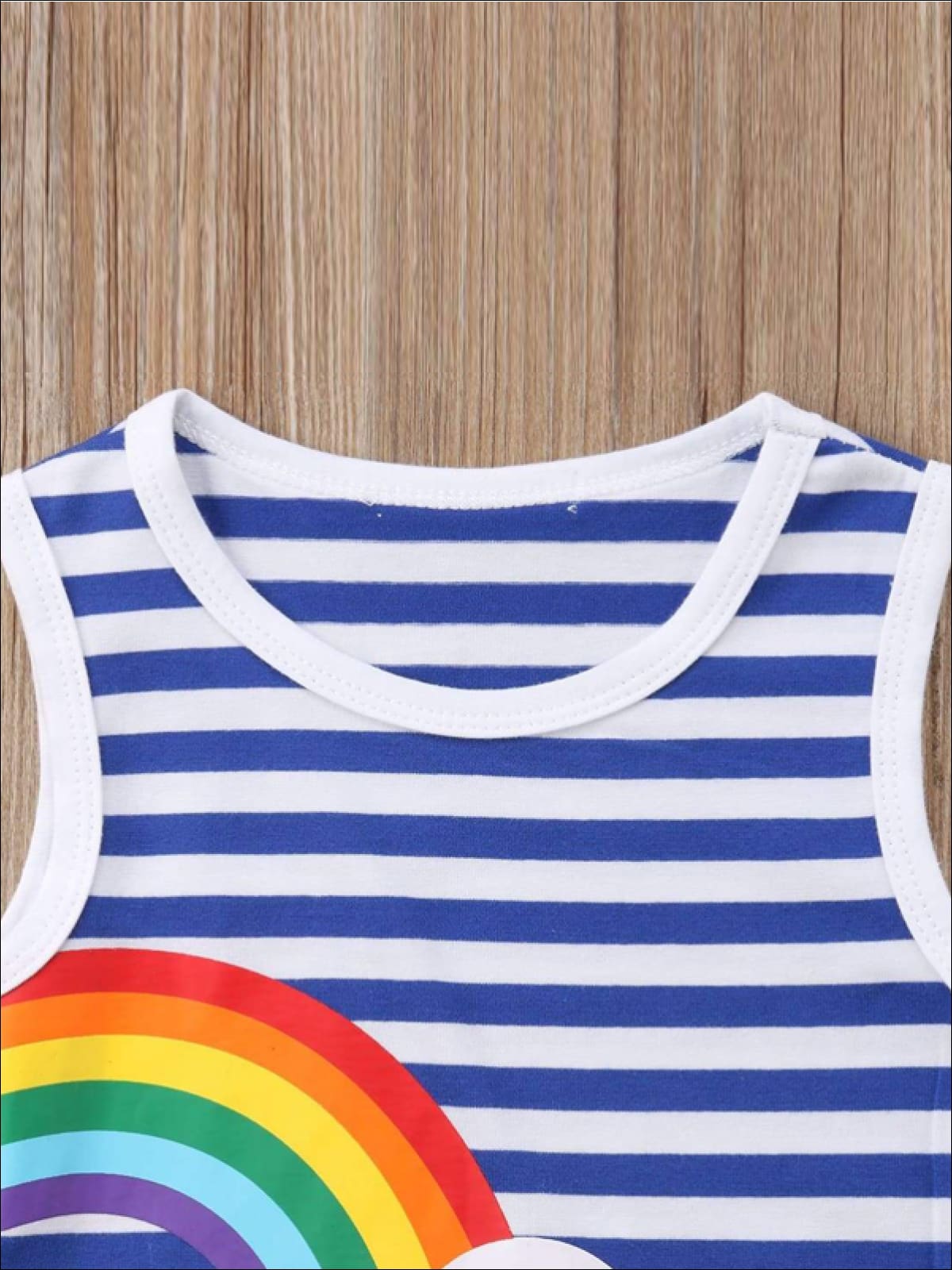 Girls Sleeveless Twinning Striped Rainbow Dress - Girls Casual Spring Dress