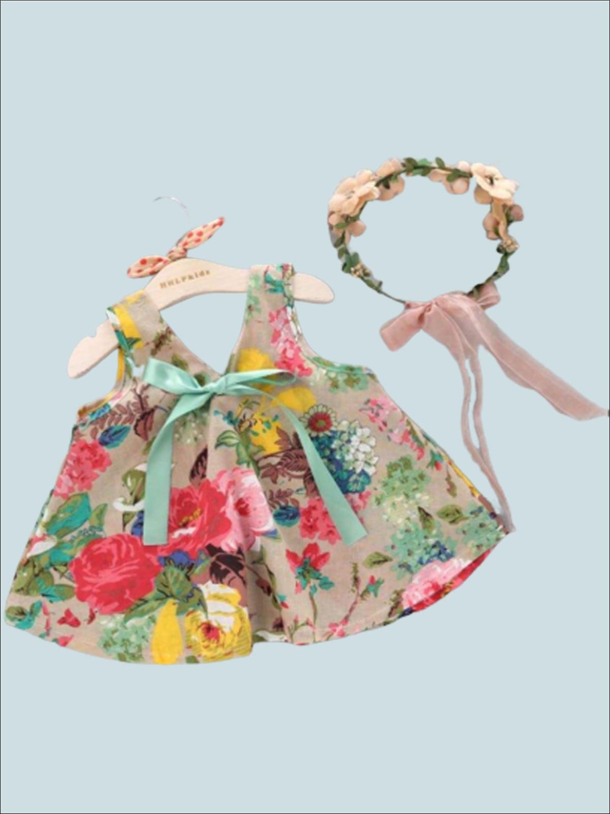 Little Girls Resort Wear | Sleeveless Floral Top & Pink Shorts Set