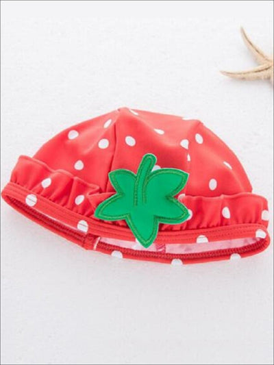 Toddler Swimsuits | Girls Strawberry Two-Piece Swimsuit & Hat Set