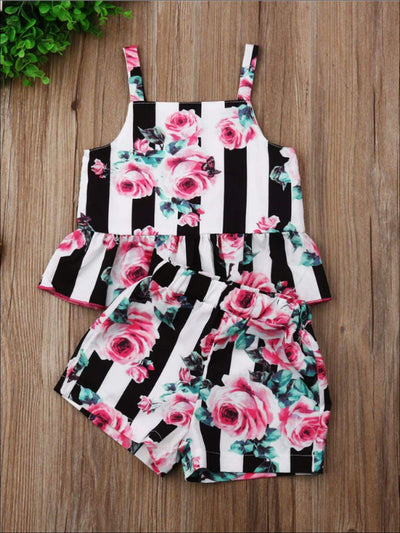 Resort Ready Kids Clothes | Toddler Striped Floral Top & Shorts Set