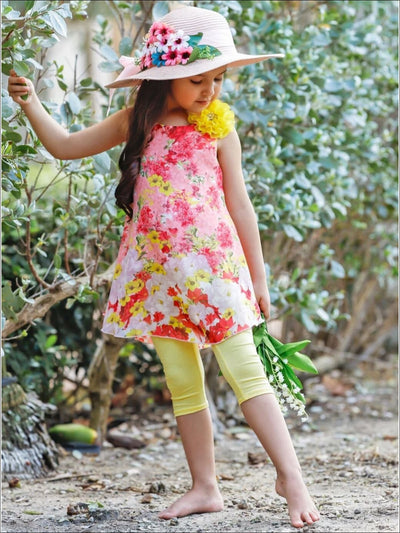 Girls Spring Outfits | Sleeveless Swing Tunic & Capris Legging Set
