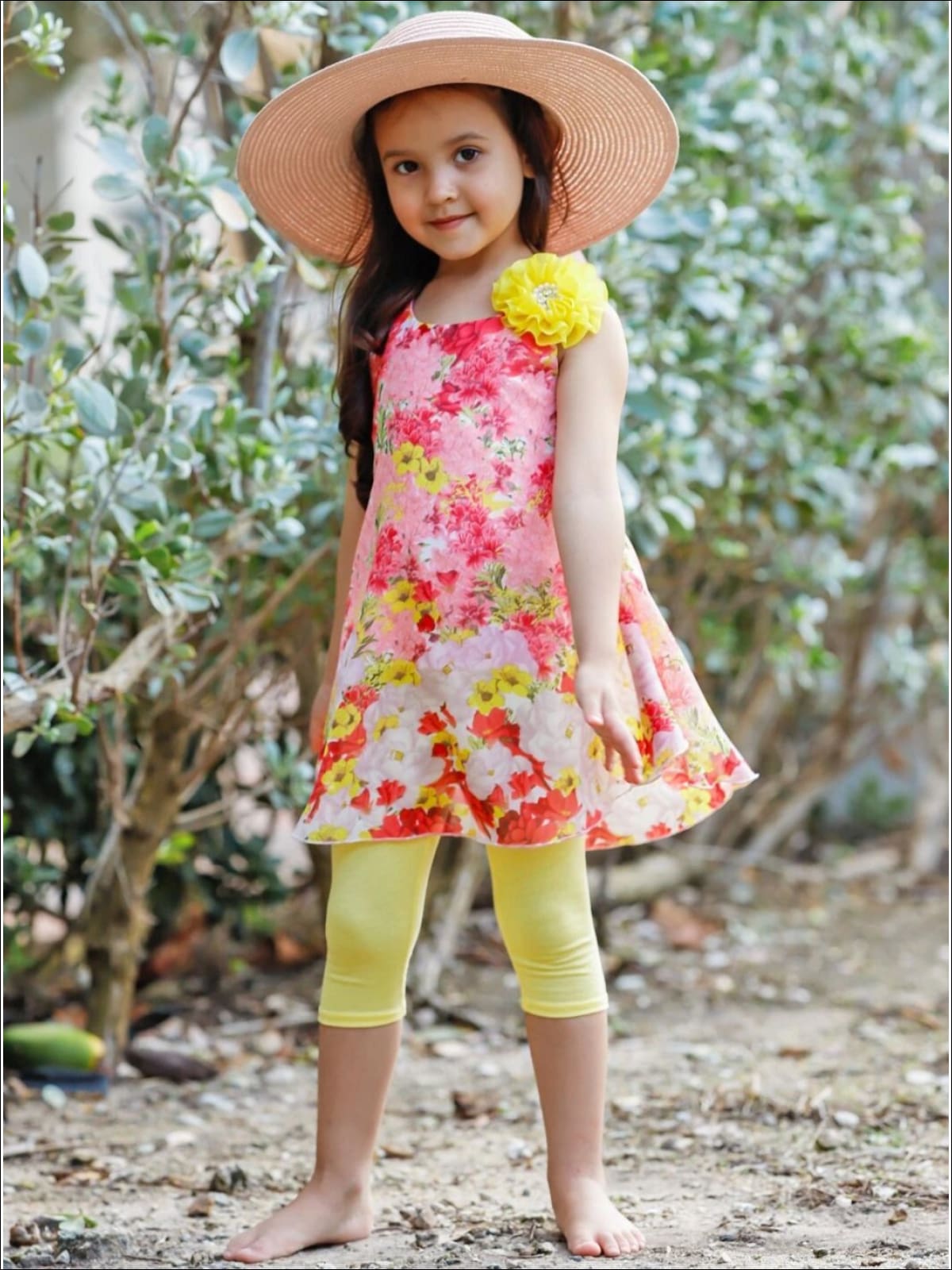 Girls Spring Outfits | Sleeveless Swing Tunic & Capris Legging Set