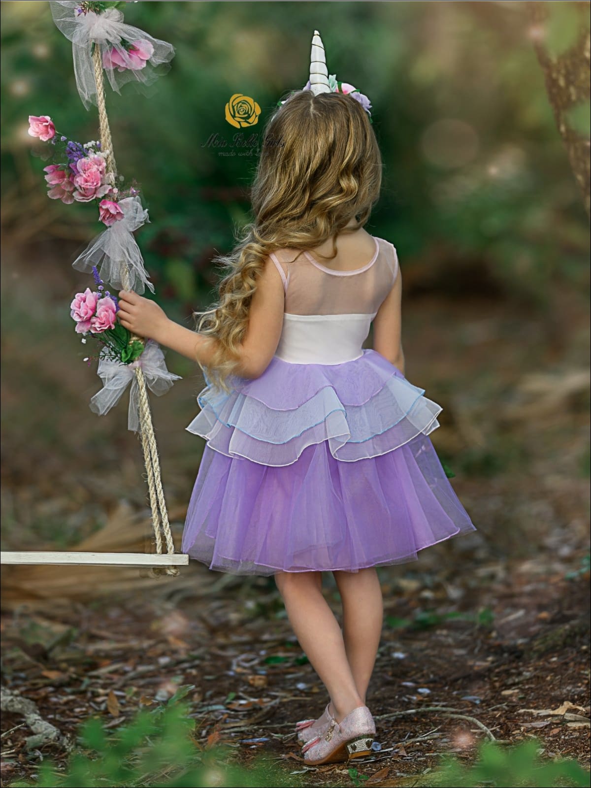 Kids Party Dresses | Little Girls Unicorn Party Tulle Princess Dress 