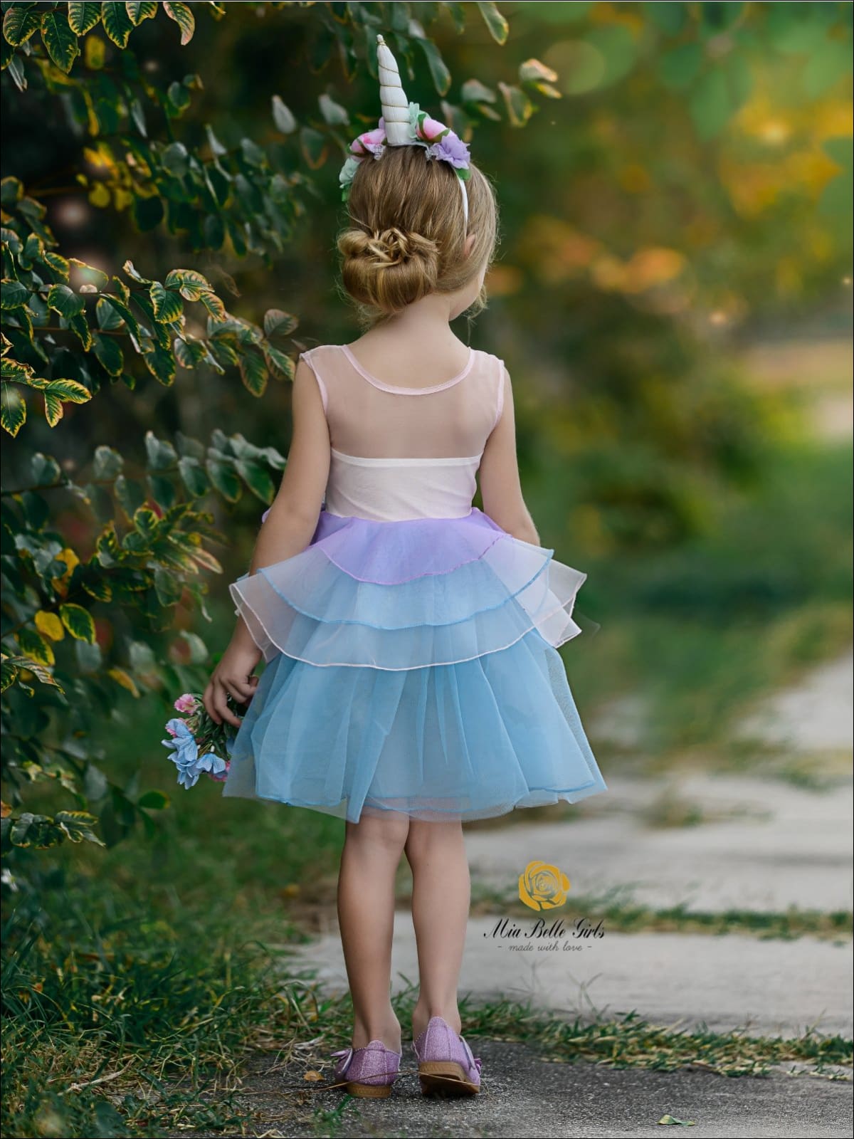 Kids Party Dresses | Little Girls Unicorn Party Tulle Princess Dress 
