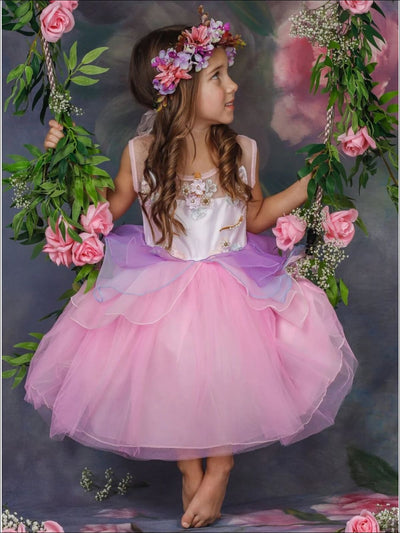 Kids Party Dresses | Little Girls Unicorn Party Tulle Princess Dress 