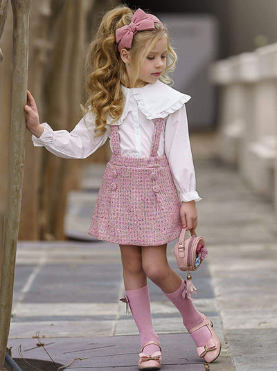 Preppy Girls' Clothing | Blouse & Tweed Skirt Set - Mia Belle Girls