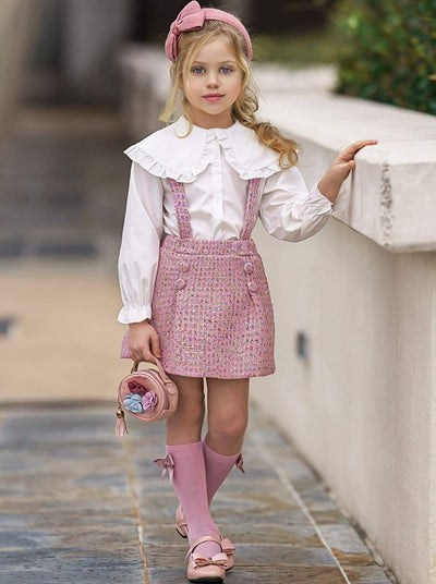Preppy Girls' Clothing | Blouse & Tweed Skirt Set - Mia Belle Girls