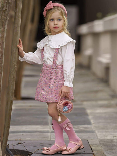 Preppy Girls' Clothing | Blouse & Tweed Skirt Set - Mia Belle Girls