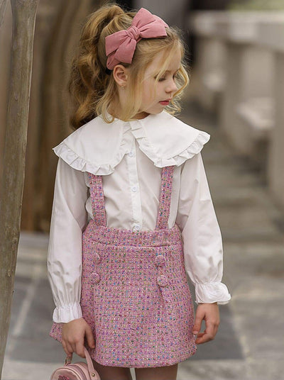 Preppy Girls' Clothing | Blouse & Tweed Skirt Set - Mia Belle Girls