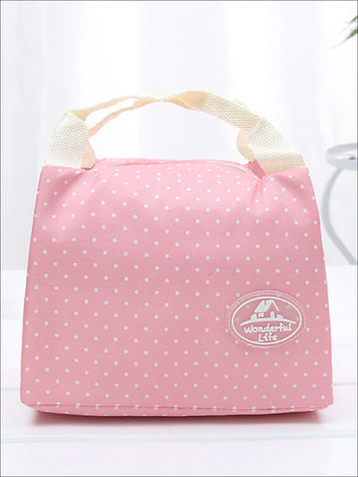 Girls Printed Insulated Canvas Carry Lunch Box - School Accessories - Mia Belle Girls