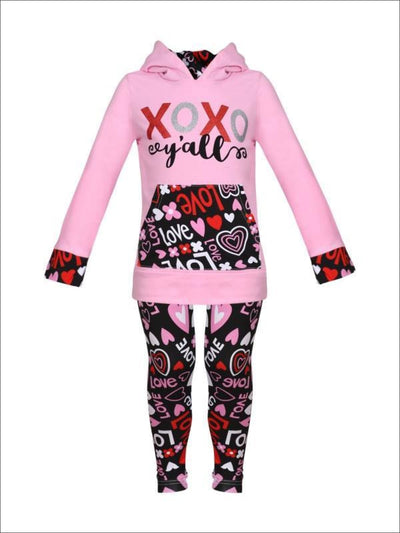 Valentine's Day Outfit | Girls "XOXO Y'all" Hoodie & Legging Set