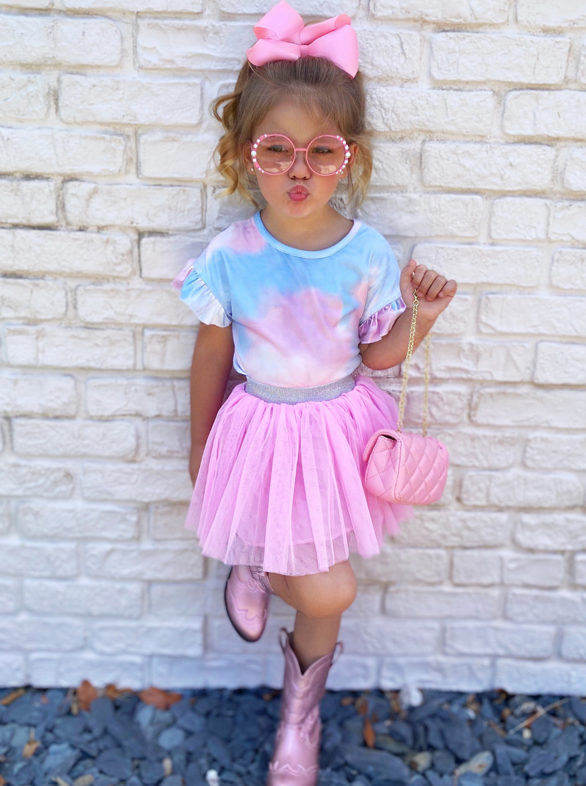 Girls Spring Outfits | Toddler Tie Dye Ruffle Top & Tutu Skirt Set