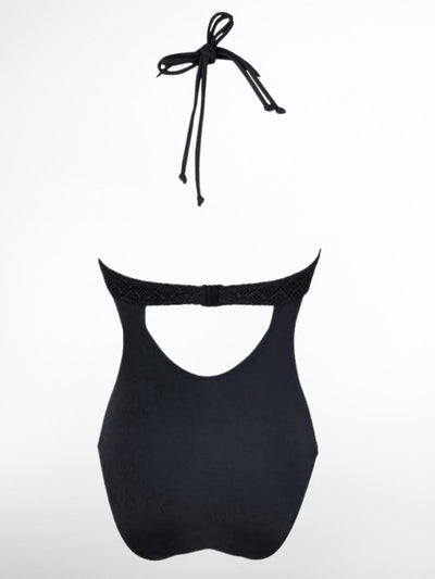 Women's Lace Bodysuit Halter Style One Piece Swimsuit - Mia Belle Girls