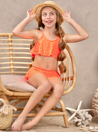 Two-Piece Girls Swimsuits | Little Girls Moon & Stars Tankini Swimsuit