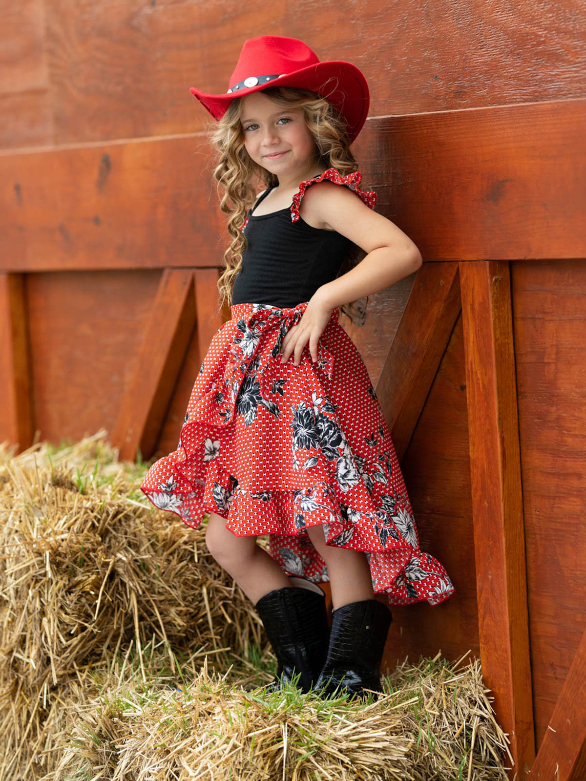 Toddler Spring Dresses | Girls Polka Dot Floral Smocked Wrap Dress 