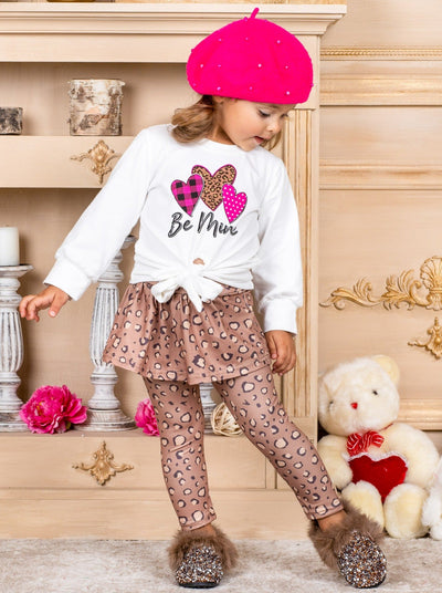 Toddler Valentine's Clothes | Girls Be Mine Top & Skirt-Legging Set