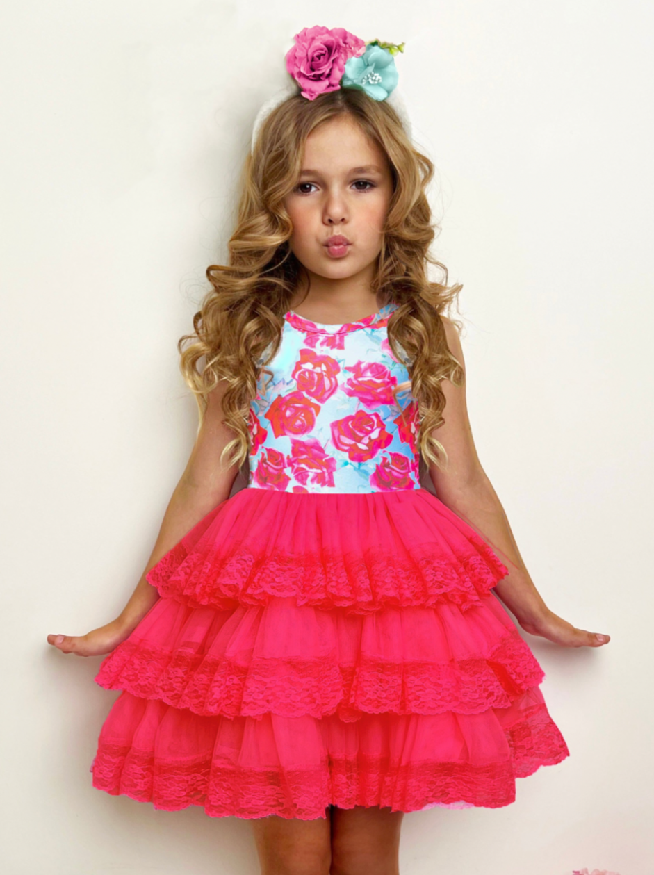 Roses Galore Lace Tiered Tutu Dress