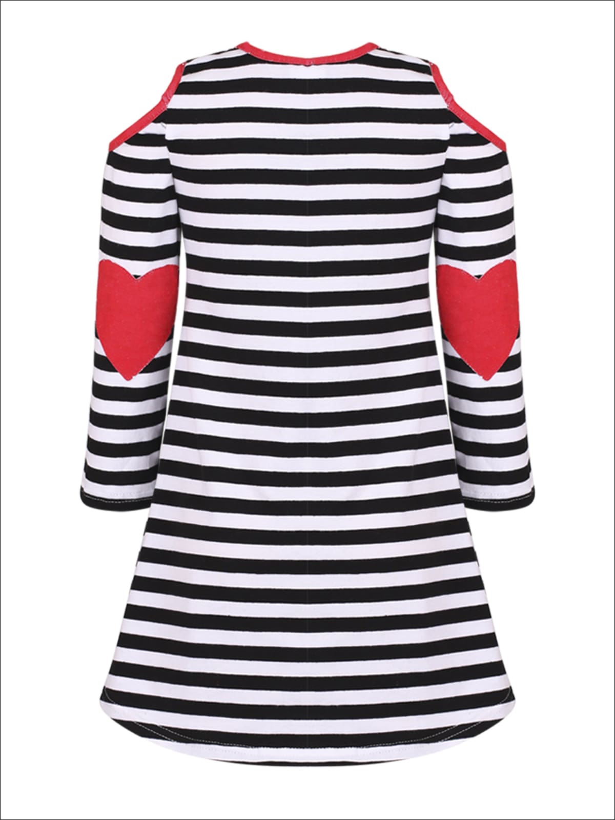 Mommy & Me Matching Tops | Striped Heart Elbow Patch Hi-Lo Tunic