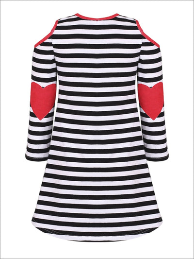 Mommy & Me Matching Tops | Striped Heart Elbow Patch Hi-Lo Tunic