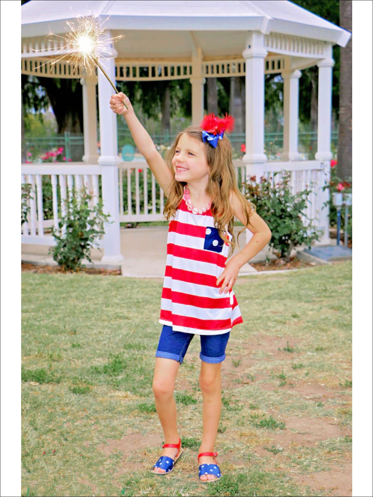 Mommy & Me Tops | 4th of July Matching USA Flag Star Pocket Tank Top