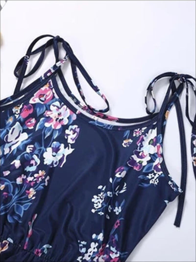 Mommy & Me Matching Mother Daughter Navy Floral Jumpsuit - Mommy & Me Jumpsuit