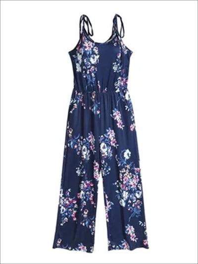 Mommy & Me Matching Mother Daughter Navy Floral Jumpsuit - Mommy & Me Jumpsuit