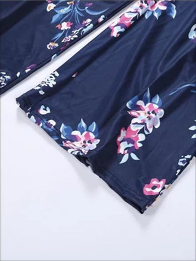 Mommy & Me Matching Mother Daughter Navy Floral Jumpsuit - Mommy & Me Jumpsuit