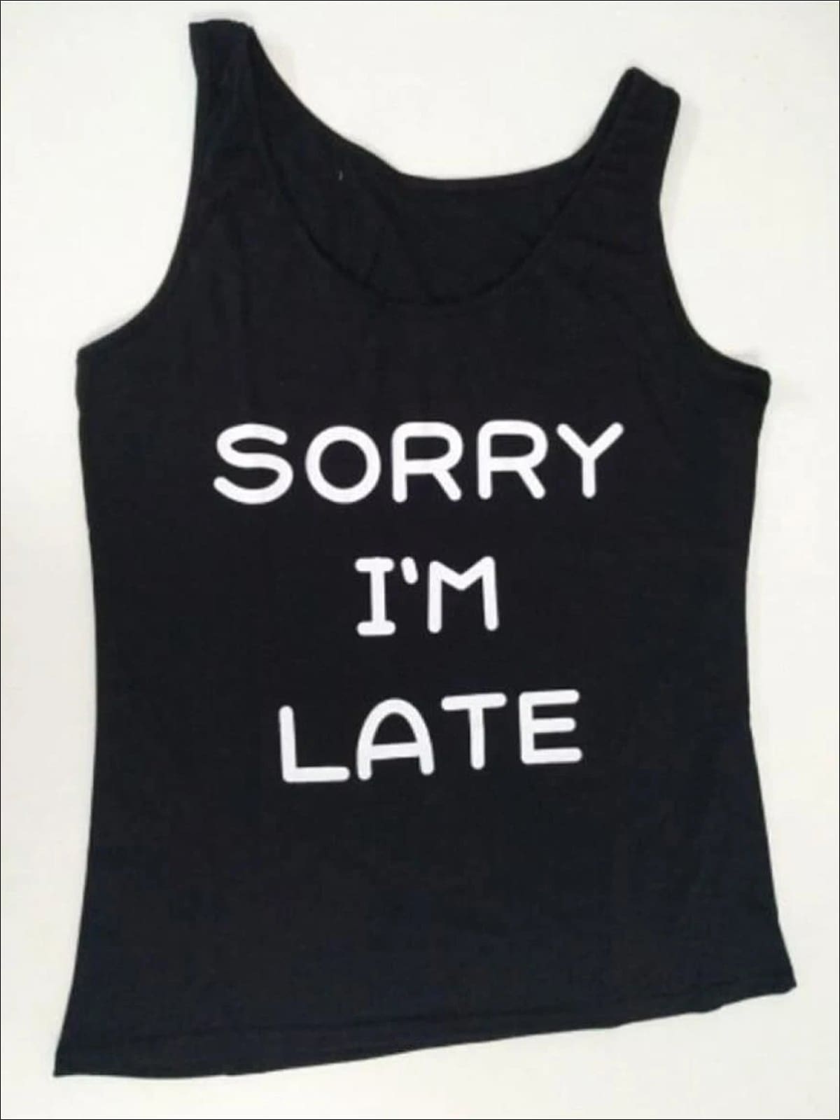 Mommy & Me Matching Sorry Im Late and Im The Reason Were Late Tops - Black / Mom S - Mommy & Me Top