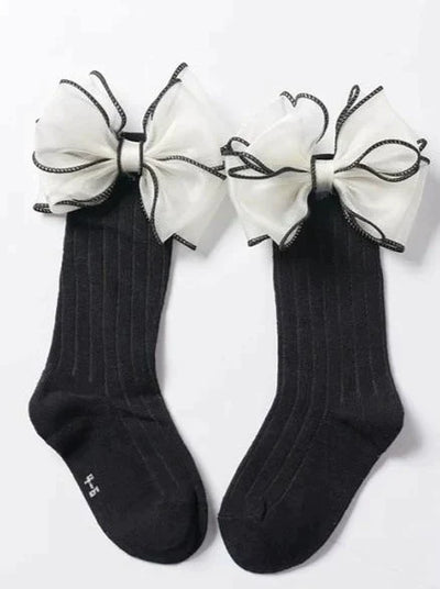 Girls Pitter Patter Bow Socks -Mia Belle Girls