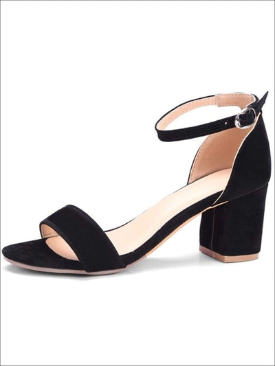 Womens Casual Block Heel Ankle Strap Sandals - Black / 4.5 - Womens Sandals