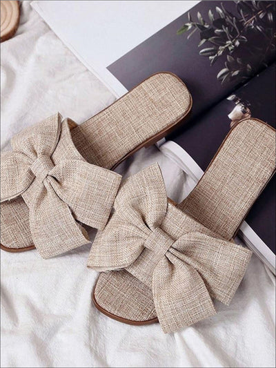 Womens Casual Bowknot Flat Sandals (2 Color Options) - Womens Sandals