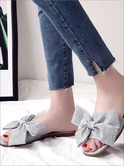 Womens Casual Bowknot Flat Sandals (2 Color Options) - Womens Sandals